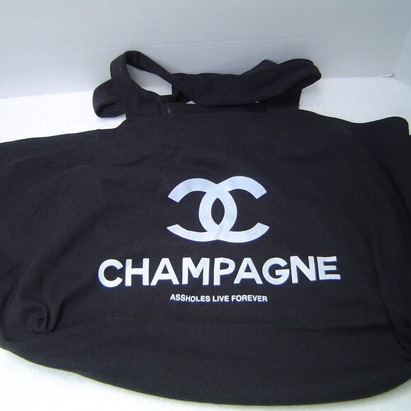 ALF BLACK CHAMPAGNE LARGE COTTON/POLY TOTE  NWOT'S - Picture 1 of 10